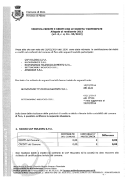 Conciliazione debiti e crediti societ&agrave; partecipate