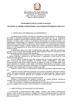 Ministero della Giustizia Dipartimento per gli Affari di Giustizia Via