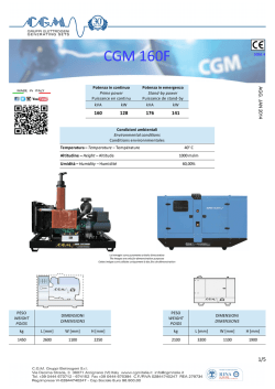 CGM 160F - CGM Gruppi Elettrogeni