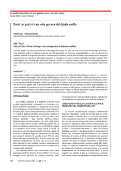 Ruolo del point of care nella gestione del diabete