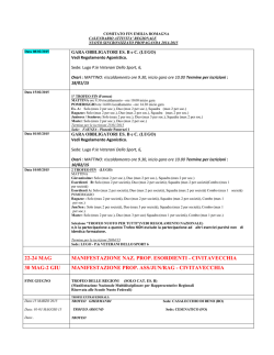 22-24 mag manifestazione naz. prop. esordienti