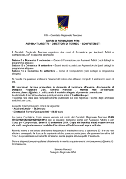BANDO CORSI GSA - SETTEMBRE 2014