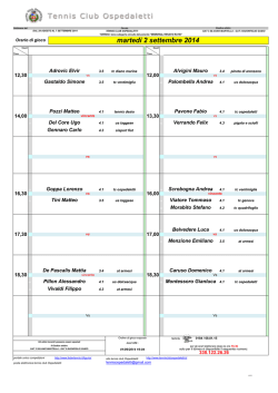 marted&igrave; 2 settembre 2014 - Tennis Club Ospedaletti