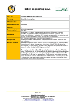 Schedule - Proposal Manager Coordinator