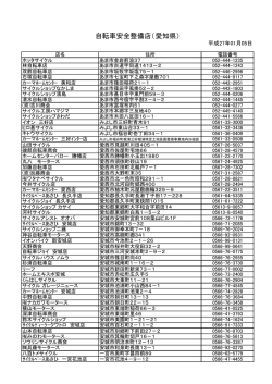 自転車安全整備店（愛知県）