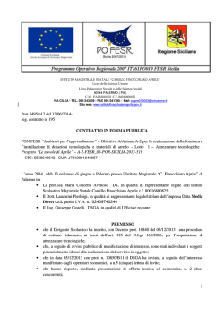 Contratto lotto I attrezature tecnologiche