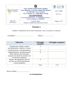 Griglia di valutazione prima prova "Esame di Stato"