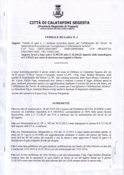 CITTA DI CALATAFIMI SEGESTA - Comune di Calatafimi Segesta