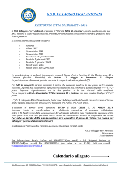 Invito XXXI Torneo Citt&agrave; di Limbiate