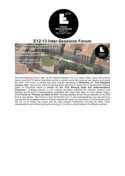 E12-13 Inter-Sessions Forum - Ordine degli Architetti – Pistoia