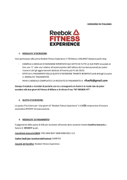 REEBOK FITNESS EXPERIENCE REGISTRATION