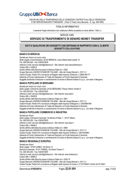 SERVIZIO DI TRASFERIMENTO DI DENARO MONEY TRANSFER