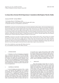 La fauna ittica di alcuni Siti di Importanza