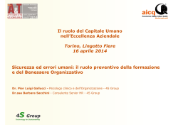 Sicurezza ed errori umani: il ruolo preventivo della