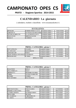 CAMPIONATO OPES C5 - Toscana Calcetto