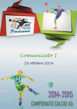 Comunicato n.1 del 29.10.2014