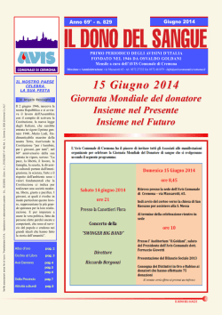 Il Dono del Sangue - Comune di Madignano