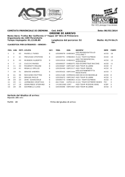 Classifica Senior - ASD Persichello