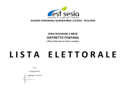 Lista Elettorale - Consorzio di irrigazione e bonifica Est Sesia