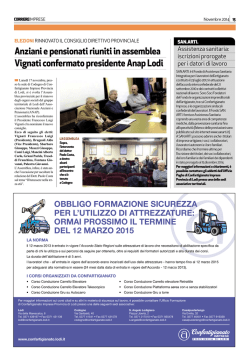 Anziani e pensionati riuniti in assemblea Vignati