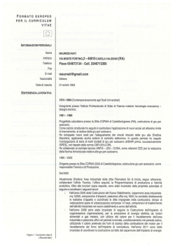 Maurizio Nati cv - Comune di Casola Valsenio