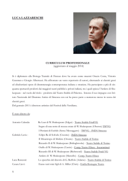 Curriculum direttore artistico