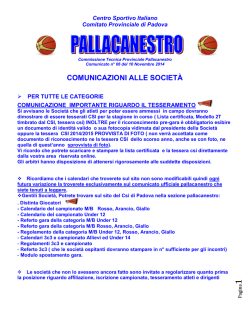 COMUNICAZIONI ALLE SOCIET&Agrave;