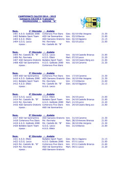 Calendario Girone B - ASD Polisportiva Rovinata