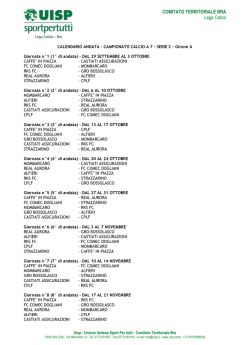 Calendario Andata - Serie C - Girone A