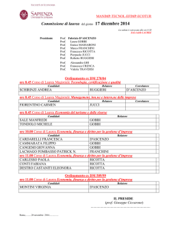Commissione di laurea del giorno 17 dicembre 2014