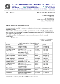 ricevimenti meduna - Istituto Comprensivo di Motta di Livenza
