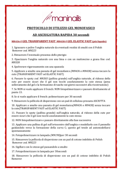 PROTOCOLLO DI UTILIZZO GEL MONOFASICO AD