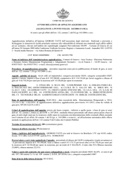 AVVISO RELATIVO AD APPALTO AGGIUDICATO