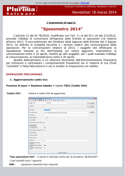 Newsletter 18 marzo 2014 &ldquo;Spesometro 2014&rdquo;