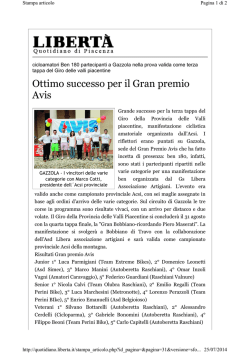 Ottimo successo per il Gran premio Avis