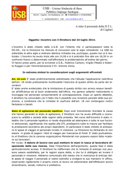 Comunicato su incontro del 24 Luglio 2014 - Sardegna