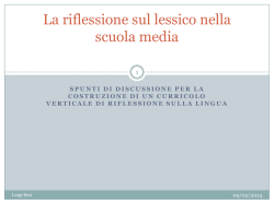 La riflessione sul lessico nella scuola media