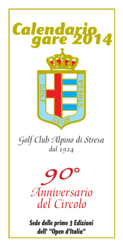 Calendario gare 2014 - Golf Club Alpino di Stresa
