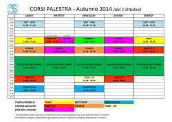 orari palestra ottobre 2014