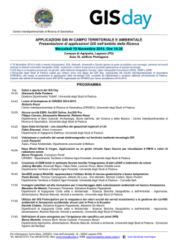 APPLICAZIONI GIS IN CAMPO TERRITORIALE E
