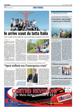 In arrivo scout da tutta Italia