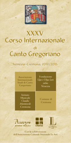 XXXV Corso di Canto Gregoriano - Associazione Cori dell Toscana