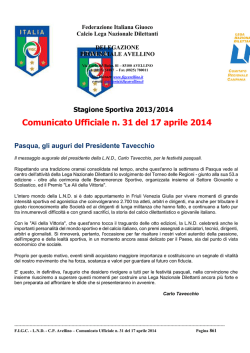 Stagione Sportiva 2013/2014 Comunicato Ufficiale n