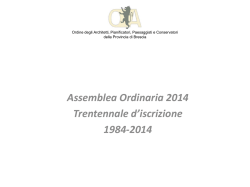 1984-2014 - Ordine degli Architetti, Pianificatori, Paesaggisti e