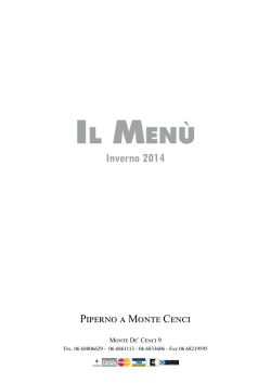 Il Men&ugrave; - Piperno