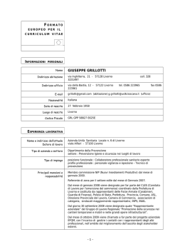 curriculum 2014 formato europeo Giuseppe