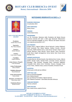 Bollettino n. 5 Farina - Rotary Club Brescia Moretto