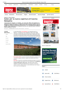 Isotec per la nuova copertura di Cascina Malaspina