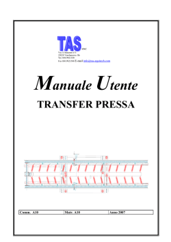 Manuale Utente - TAS-EQUITECH , macchinari e attrezzature per le