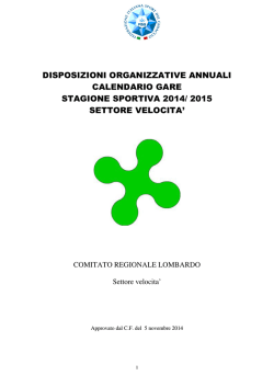 Normative Velocit&agrave; CRL 2014-2015 - Federazione Italiana Sport del